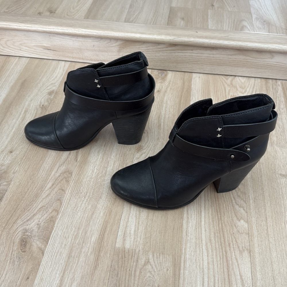 Rag & Bone Black Leather Ankle Booties - Picture 3 of 8